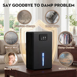 DARKIRON Dehumidifier for Home, 95 OZ Water Tank, (1000 sq.ft) Upgrade Dehumidifiers for Bathroom Bedroom Basement with Auto Shut Off,7 Colors LED Light (Black)