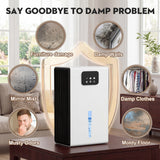DARKIRON Dehumidifier for Home, 95 OZ Water Tank, (1000 sq.ft) Upgrade Dehumidifiers for Bathroom Bedroom Basement with Auto Shut Off,7 Colors LED Light (White)