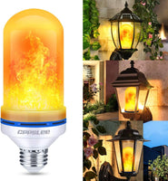 CPPSLEE Upgraded LED Flame Light Bulbs, 4 Modes Flickering Light Bulbs, E26 Base Fire Flame Bulb for Halloween Decorations Outdoor, Christmas Lights Patio Indoor Home Decor (Yellow, 4 Pack)