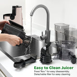 DARKIRON Cold Press Juicer, Masticating Juicer with 5.8" Wide Feed Chute, 350w Slow Juicer Machines Fit Whole Vegetables and Fruits,Juice Extractor Machine with High Juice Yield, Easy to Clean (Pink)