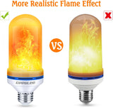 CPPSLEE Upgraded LED Flame Light Bulbs, 4 Modes Flickering Light Bulbs, E26 Base Fire Flame Bulb for Halloween Decorations Outdoor, Christmas Lights Patio Indoor Home Decor (Yellow, 6 Pack)
