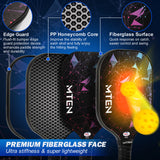 Pickleball Paddles, USAPA Approved Pickleball Paddles Set of 4, Pickleball Set with 4 Pickleball Rackets, Portable Carry Bag, 4 Grip Tapes, Pickle Ball Paddle Set for Men Women