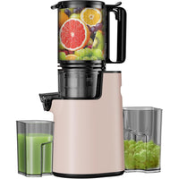 YPONE Cold Press Juicer, Masticating Juicer with 5.4" Wide Feed Chute, 350w Slow Juicer Machines Fit Whole Vegetables and Fruits,Juice Extractor Machine with High Juice Yield, Easy to Clean(Pink)
