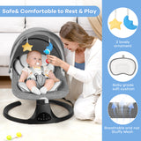 NIRGU Baby Swing for Infants, Unisex Baby Bouncer, Bluetooth Music , 5 Sway Speeds, 10 Lullabies with App Remote Control，for 0-18 months,Gray