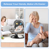 NIRGU Baby Swing for Infants, Unisex Baby Bouncer, Bluetooth Music , 5 Sway Speeds, 10 Lullabies with App Remote Control，for 0-18 months,Gray