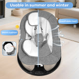 NIRGU Baby Swing for Infants, Unisex Baby Bouncer, Bluetooth Music , 5 Sway Speeds, 10 Lullabies with App Remote Control，for 0-18 months,Gray