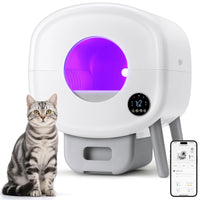 TAYACICY Automatic Cat Litter Box,Self Cleaning Litter Box Large Capacity for Multiple Cats with App Control and Safety Protection,2 Roll Litter Bags,White