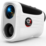 Golf Rangefinder with Slope Switch, Rechargeable Range Finder with Flag Lock Vibration, 7X Magnification Golf Rangefinder 1200 Yards, Portable with Magnetic Stripe – Tournament Legal, White