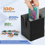 QUVGO MTG Deck Box with 2 Dividers, Fits 100+ Single Sleeved Cards, Collectible Trading Card for MTG Commander Deck Box, Black