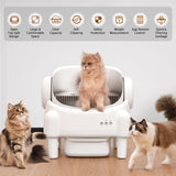 Self Cleaning Litter Box,Open Top Design Automatic Cat Litter Box Self Cleaning for Multiple Cats with App Control Safety Protection,White (Copy)