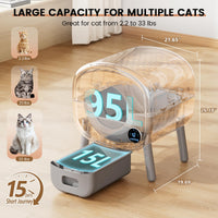 TAYACICY Automatic Cat Litter Box,Self Cleaning Litter Box Large Capacity for Multiple Cats with App Control and Safety Protection,2 Roll Litter Bags,White