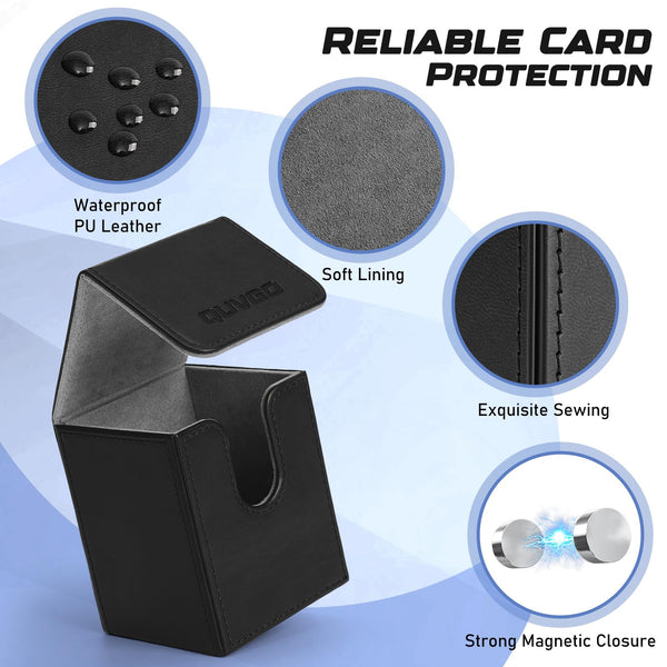 QUVGO MTG Deck Box with 2 Dividers, Fits 100+ Single Sleeved Cards, Co rechar.inc QUVGO MTG Deck Box with 2 Dividers, Fits 100+ Single Sleeved Cards, Co rechar.inc