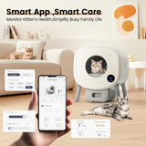 TAYACICY Automatic Cat Litter Box,Self Cleaning Litter Box Large Capacity for Multiple Cats with App Control and Safety Protection,2 Roll Litter Bags,White