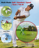 Golf Rangefinder with Slope Switch, Rechargeable Range Finder with Flag Lock Vibration, 7X Magnification Golf Rangefinder 1200 Yards, Portable with Magnetic Stripe – Tournament Legal, White