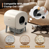 TAYACICY Automatic Cat Litter Box,Self Cleaning Litter Box Large Capacity for Multiple Cats with App Control and Safety Protection,2 Roll Litter Bags,White