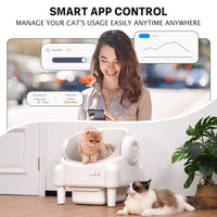 Self Cleaning Litter Box,Open Top Design Automatic Cat Litter Box Self Cleaning for Multiple Cats with App Control Safety Protection,White (Copy)