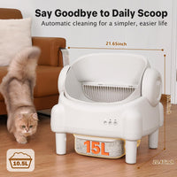 Self Cleaning Litter Box,Open Top Design Automatic Cat Litter Box Self Cleaning for Multiple Cats with App Control Safety Protection,White (Copy)