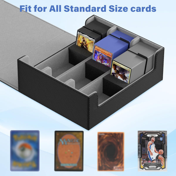 yugioh card storage QUVGO Trading Card Storage Box for 1800+, Leather Storage Box with Str – rechar.inc