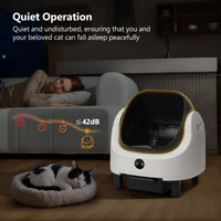 Cumrige Self Cleaning Litter Box,Open Top Design Automatic Cat Litter Box Self Cleaning for Multiple Cats with App Control Safety Protection,White & Black
